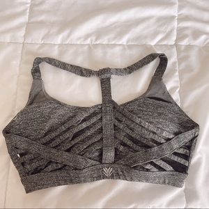 Heathered Gray Strappy Sports Bra